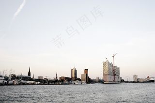 街道,工艺品,江河,地板砖,天空,汉堡的易北河