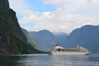 邮轮，游轮，船舶，挪威，峡湾，山脉