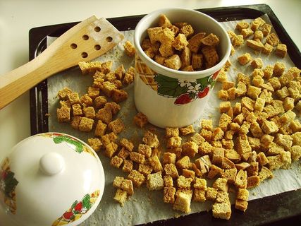 食品，油煎面包块，健康，美味，自制，传统