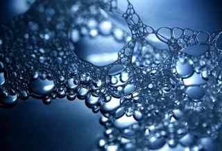 水，气泡，宏，液体，蓝色，清洁，清除，下降