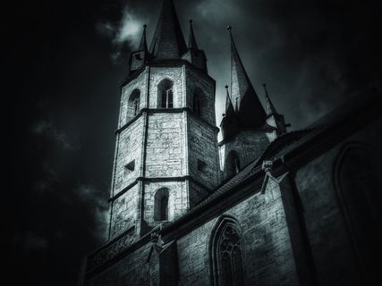 教堂，黑暗，在晚上，黑暗，光，建筑物