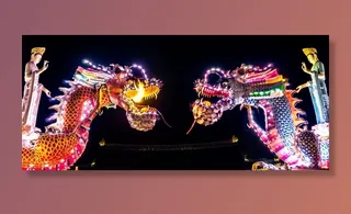 火焰特效,自贡灯会,元宵灯会,闹花灯,中国龙在晚上