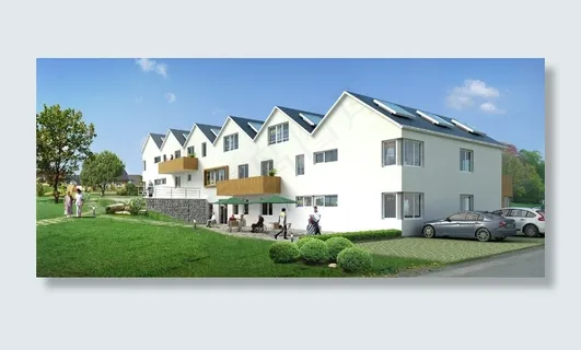 连栋房屋，别墅，渲染，可视化