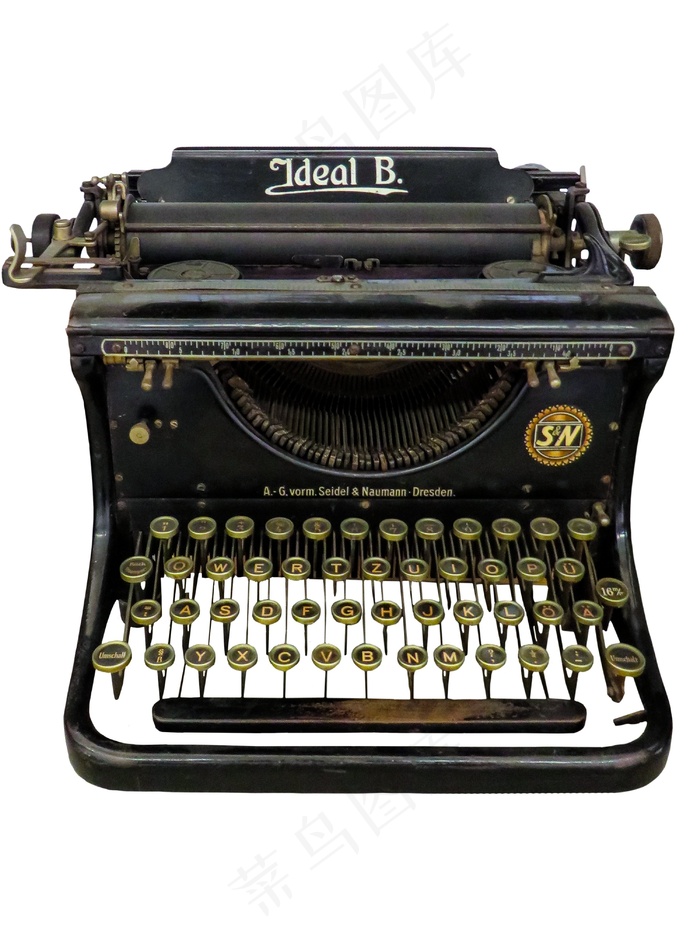 请假，打字机，老，机械地，作家，机器