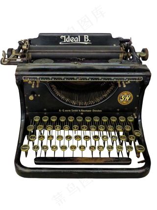 请假，打字机，老，机械地，作家，机器