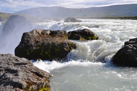 冰岛，瀑布，Godafoss，自然，水，景观