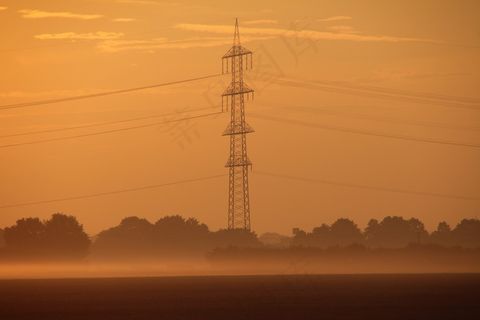 斯特罗斯特，座机，日出，雾，心情，摩根罗特