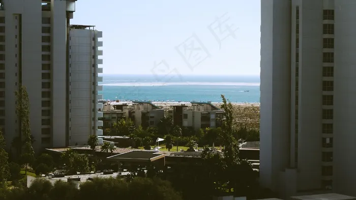 建筑,江河,湖泊,海洋,白云,海上度假度假酒店