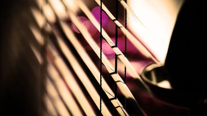 百叶窗，窗口，紫色，光，蓝色，灯光，摘要