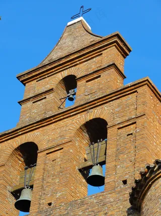 教堂，钟声，钟楼，文化遗产，村，天空，蓝色