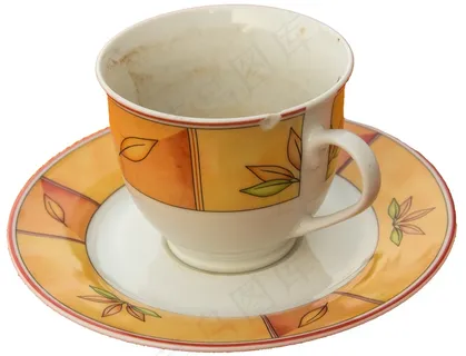 餐具，杯子，咖啡杯，冲洗，空，用过的杯子