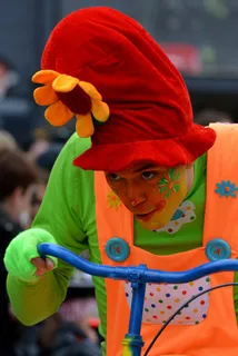 男子，装扮，狂欢节，面漆，人，小丑