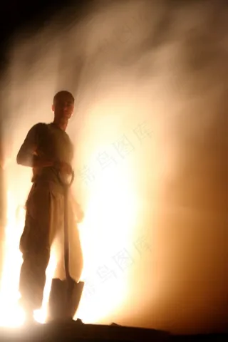 男子，工作，铲，建筑，施工，灰尘