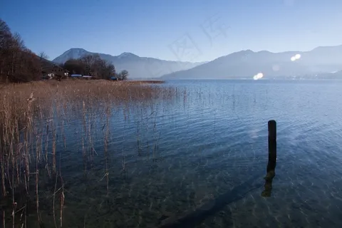 湖,清除,木桩,山,全景图,银行,天空 湖,清除,木桩,山,全景图,银行,天空