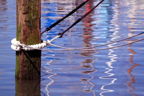 港口，海，灯火，假期，旅行，夏天，镜像