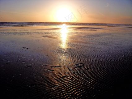 海滩，大海，日落，假期