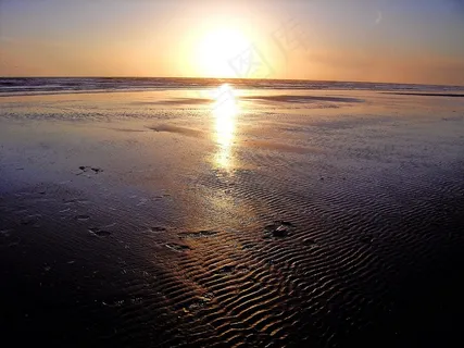 海滩，大海，日落，假期