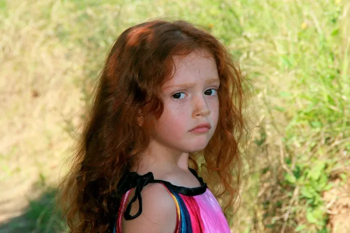 女孩，红头发，美女，儿童，肖像