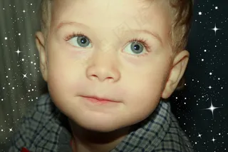 男孩，肖像，星星，魔术，蓝眼睛