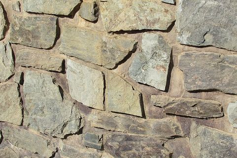 石头墙，固定的，墙，石头