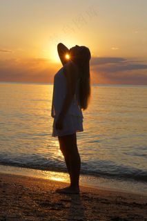 克里米亚，海滩，日落，旅行，俄罗斯，裙子，沧海