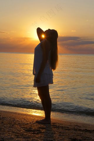 克里米亚，海滩，日落，旅行，俄罗斯，裙子，沧海