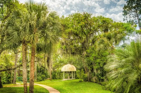 香格里拉，南佛罗里达，通路，凉亭，树