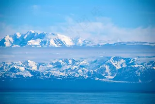 阿拉斯加，冰川，冰，山，景观，雪