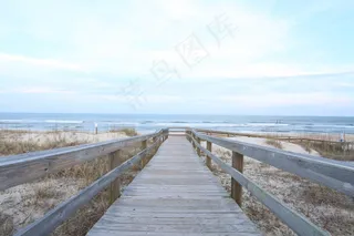 木，桥，行人，行人天桥，沙丘，海滩