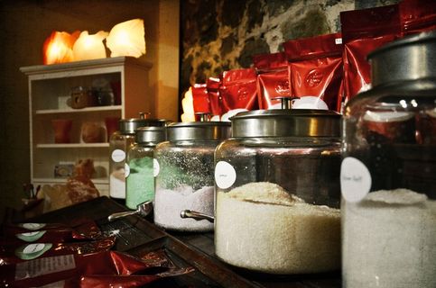 盐，玻璃，罐子，商店