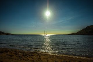 查普曼的游泳池，多塞特郡，侏罗纪海岸，日落，海洋