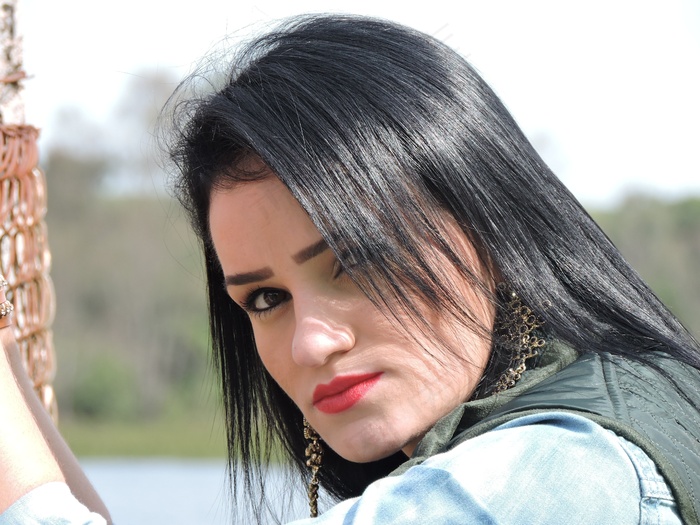 口红，红色，女人，脸，肖像，模型，年轻