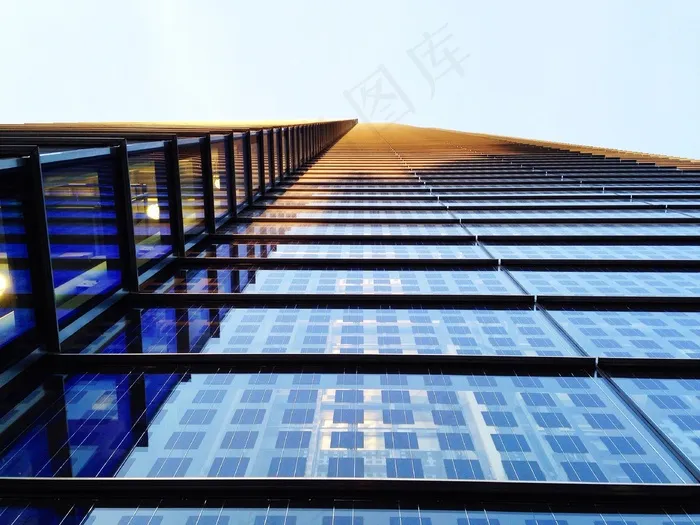 立面，现代，建筑，建筑，塔