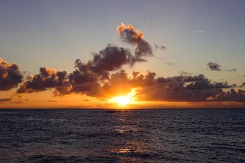 日落，场面，海洋，日出，水，沧海，黄昏，黎明