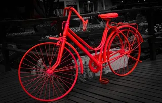 时髦，自行车，复古，罗莎，黑色，白色