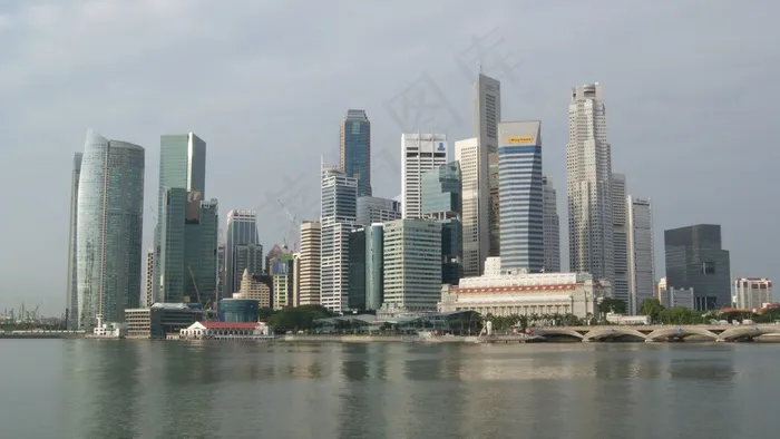 新加坡，天际线，清晨，建筑，亚洲