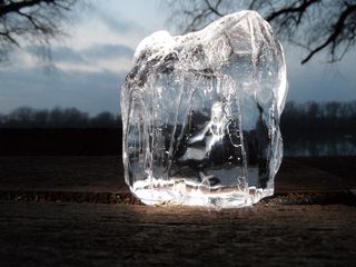 Légtömb，冰，冬天，宏