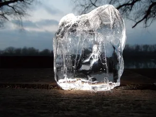 Légtömb，冰，冬天，宏