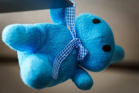 毛绒玩具，毛绒动物玩具，泰迪熊，柔软，蓝色，毛绒