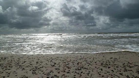 海，丹麦，北海，海滩，水，波，云