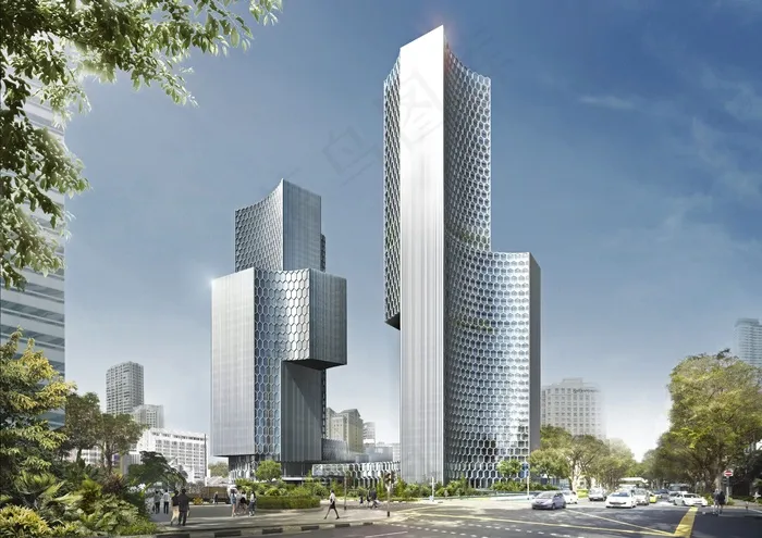 数字艺术，城市，城市，城市，摩天大楼，建筑