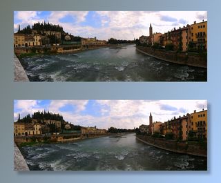 江，城市，维罗纳，水，阿迪杰，天空，云团，房屋