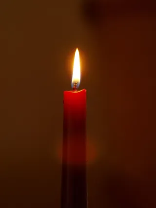 蜡烛，灯芯，红色，舒适，安静的，火焰，光，烧伤