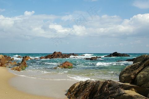 海，天空，海洋，海滩，云，旅行，夏天