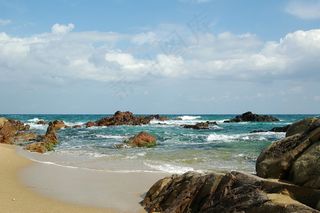 海，天空，海洋，海滩，云，旅行，夏天