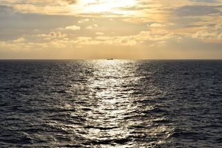 船舶，海，太阳，火花，日落，水，航海