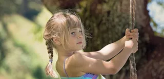 人，人类，儿童，女孩，金发，脸，出，播放