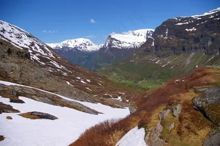 挪威，Fjordlandschaft，山，景观，自然