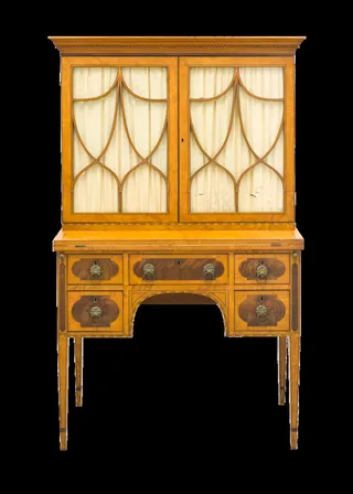 书桌，书桌，家具，古董，旧，檀木