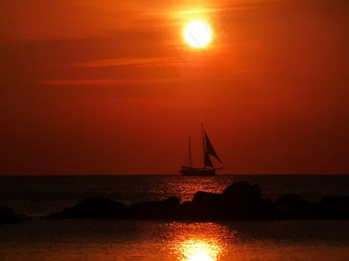 天空,湖泊,海洋,街灯,灯,海黎明日落海洋